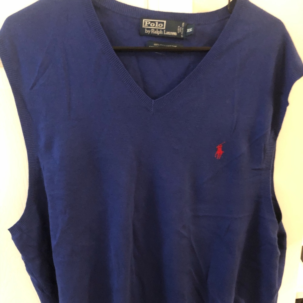 Men’s Ralph Lauren Polo Sweater Vest Blue/Red XXL